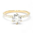 Gold Ring Engagement Ring Wedding 14k Gold 1 Carat Diamond Band Classic Engagement Wedding Ring Women