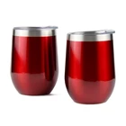 Christmas Gift 12 Oz Double Wall Vaccum Triple-Insulated Stainless Steel Stemless Wine Glasses Tumbler