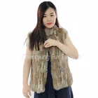 Fur Vest Women Fur Gilet CX-G-B-99N Unusual Plus Size Rabbit Fur Vest Women Long Fur Gilet