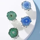 Wholesale Colorful Party Gift Natural Stone Women Druzy Ring