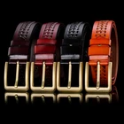 Belt Leather Belts Top Quality Belt 3.8cm Width Pin Buckle Belt Unisex Genuine Braided Leather Belts