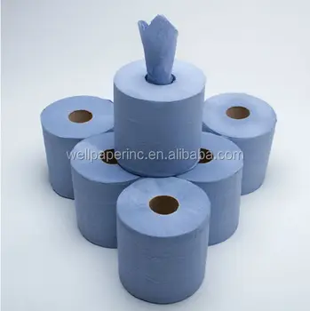 Blue centrel-pull toielt tissue paper roll