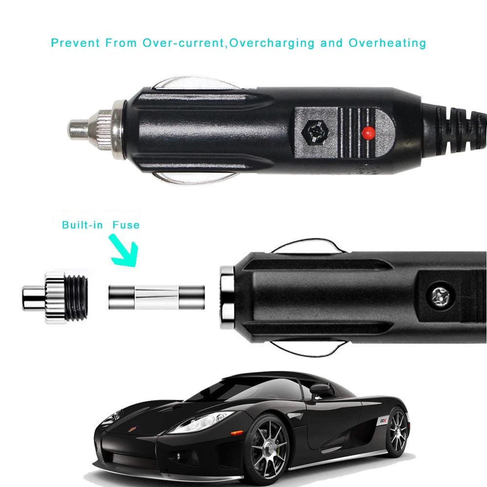 Electric Adapter 15A fuse truck Car Motorcycle Portable Cable Alligator Clip 12V 24V Battery Charger