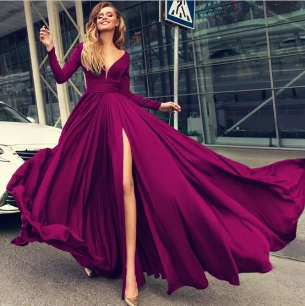 long dress with leg split