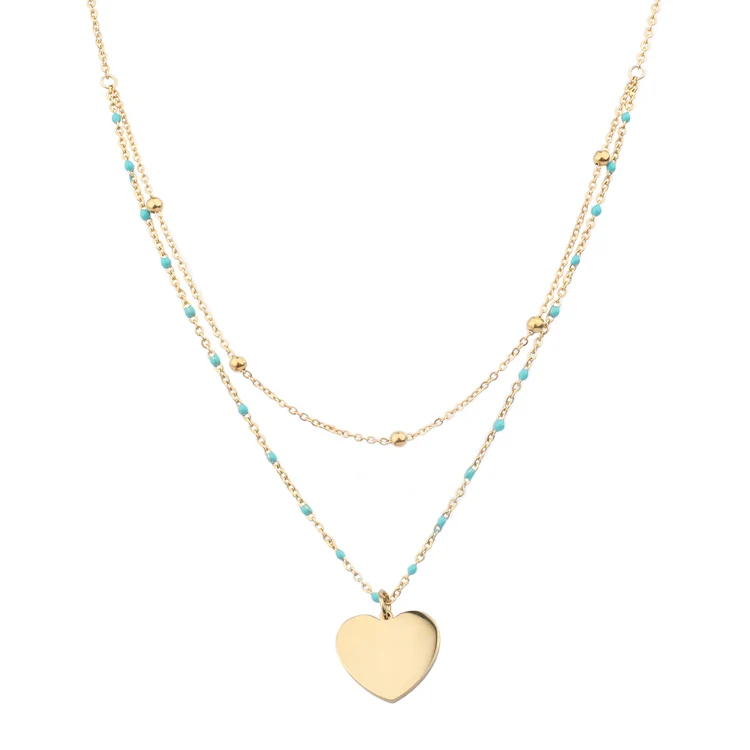 Delicate Small Beaded Gold Heart 