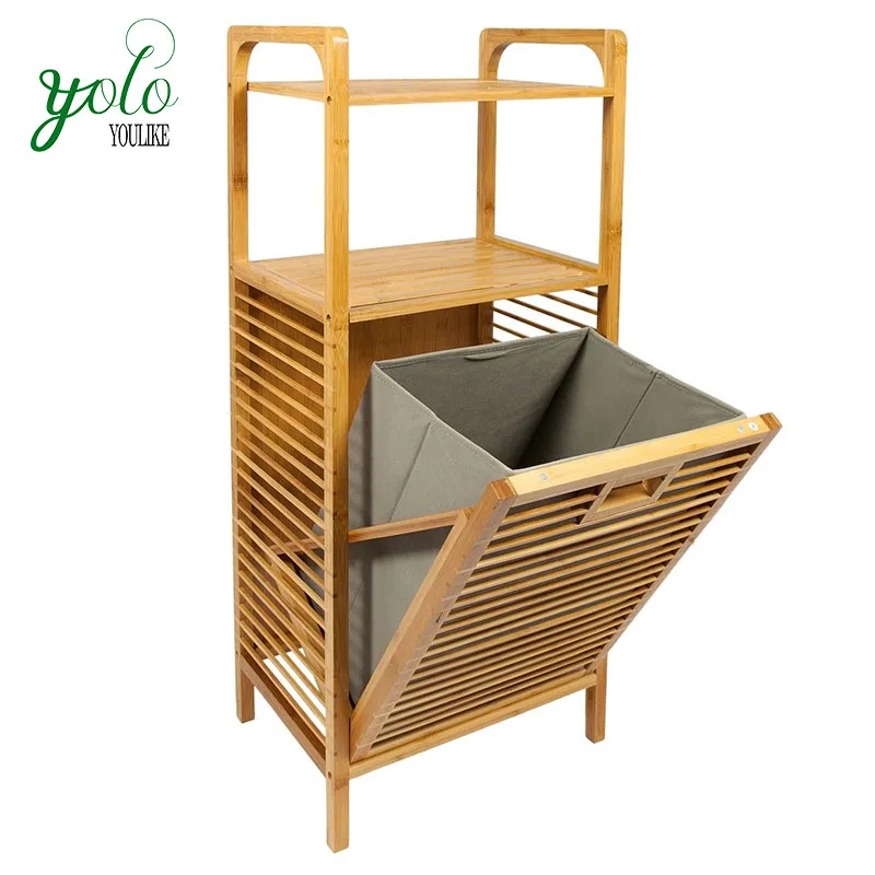 Details about   Bamboo Brown Wooden Hamper Laundry Storage Bin Clothes Basket Bathroom Organizer 