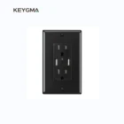 Power Black Keygma USB Power Outlet ETL Tamper Resistant USB Wall Socket Black Color