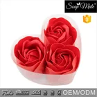 Rose Soap Heart Rose Soap Gift 3PVC/Set Rose Paper Soap Heart Shape Soap Flower Gift Box Set
