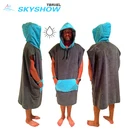 Hooded Beach Towel Hot Sale Custom Sublimation Microfiber Hoody Poncho Adult Hooded Surf Poncho As Beach Changing Towel Robe