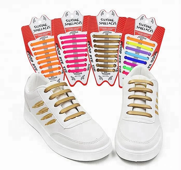 4 pairs No Tie Lazy Elastic Flat Shoe Laces for Running Jogging Sneakers Canvas 