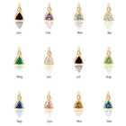 Sterling Silver Pendant Silver Pendant Gemnel 925 Sterling Silver Rainbow Color Zircon Zodiac Fashion Pendant Real Gold Birthstone Necklaces
