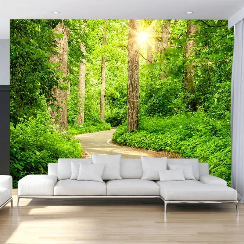 Sexy Wallpaper Cartoon 3d Green Forest Tree Lawn 3d Stereo Space Modern Nature  Landscape Banana Wallpaper Taiwan Wallpaper - Buy Waterproof Wallpaper,Home  Wallpaper,Green Wallpaper Product on 
