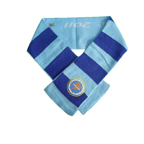 High Quality Yarn Dyed Football Scarf With Logo For Promotion Soccer Scarves