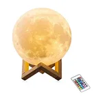 Colors Night Light Night Light 16 Colors Remote Control Rechargeable USB Night Light 3D Printing RGB 3D Moonlamps