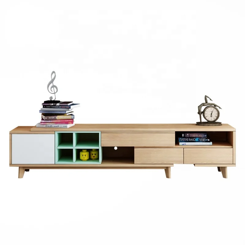 Design modern home furniture storage drawers tv table wooden living room tv console cabinet