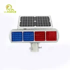 Solar Warning Light Solar Panel Safety Hazard Rectangle Red Blue Rapid Flashing Beacon Strobe Warning Lights