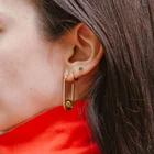 Fashion Gold Hoop Earrings Hoop Drop Earring Custom Fashion 18k Gold 925 Sterling Silver Minimal Huggie Hoop Gold Plated Studs Fine Trendy Jewelry Clip On Earrings For Women