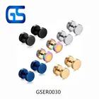 Black Stud Factory Wholesale Stainless Steel Black Gold Silver Barbell Shape Stud Earrings
