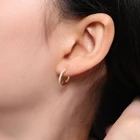 Earring Gold Earring Jewelry Minimalist 18k Gold Plated 925 Silver Zircon Hoop Huggie For Women E1274E