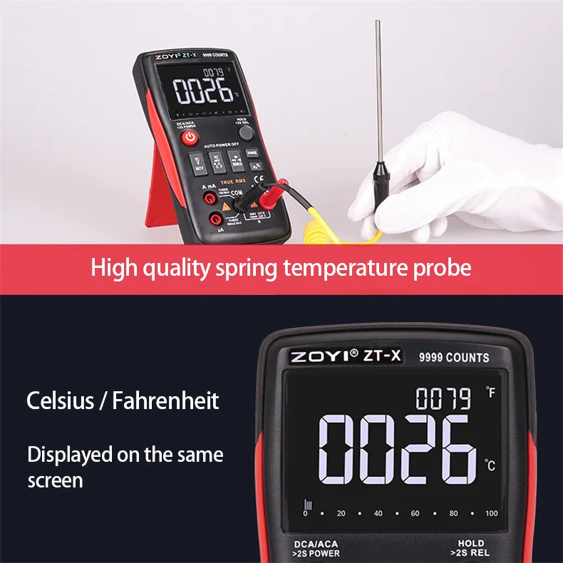 ZOYI ZTX数字万用表9999计数手持好销售真均方根多用表
