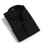 Black Long Sleeve Tab-Collar Clergy Shirt Church Uniform Church Dress