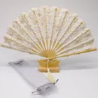 Folk Fan Wedding Hand Fans Folk Style Wedding Favor Bride Lace Bamboo Hand Fan