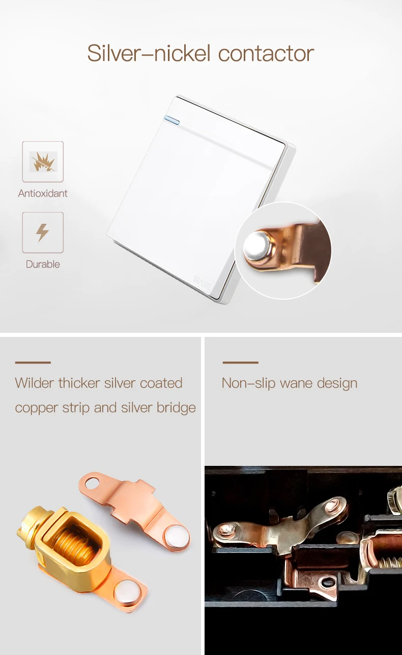 IEC BS AC power 10A 3 gang electric switches for home