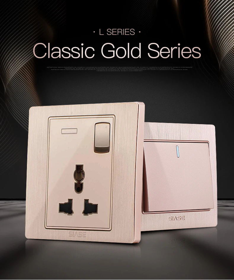 SIASE 86MM 1 GANG gold electrical single blank wall switch plate