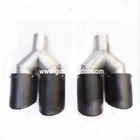 Auto Good Car Auto Round Exhaust Muffler Tip Burnt Blue Dual Pipe Chrome Trim Modified Car Rear Tail Throat Liner