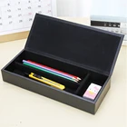 Leather Pencil Case Multipurpose Pencil Box Multipurpose Leather Black Pencil Case Pen Box With Magnet