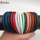 Odian Jewelry Genuine Braided Round Cow Flat Leather Cord For Bracelet Jewelry