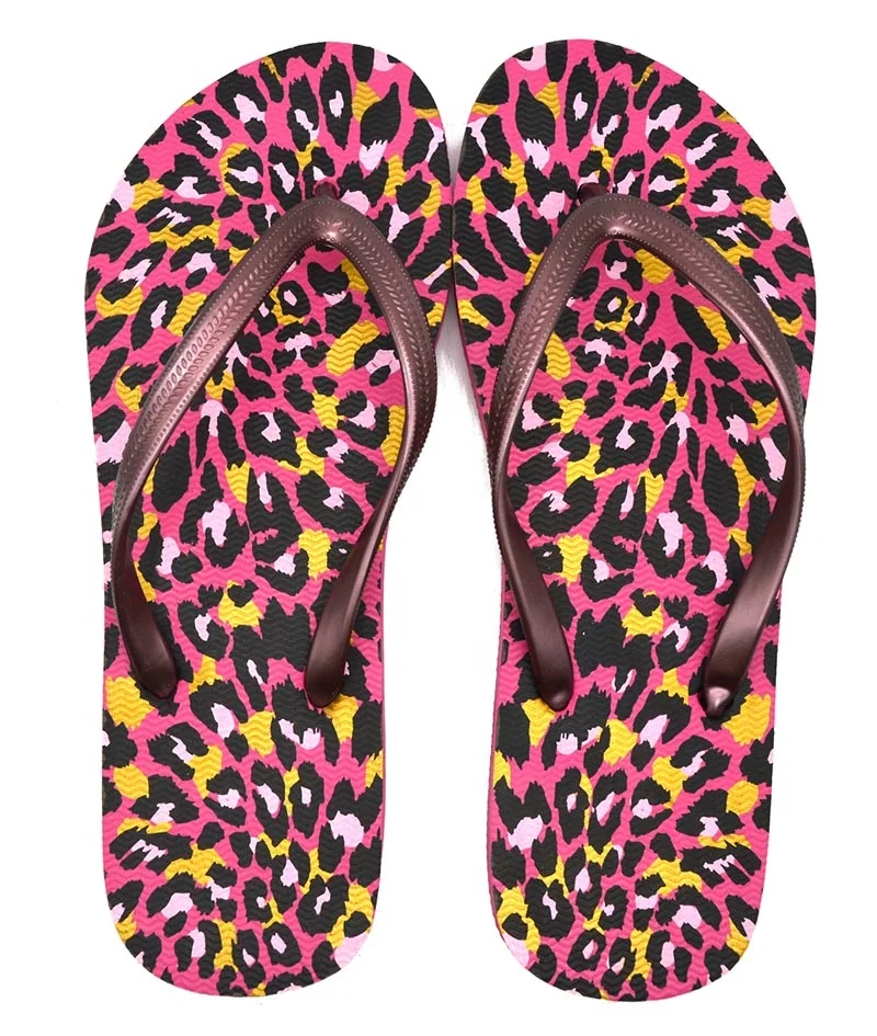 flip flops leopard print