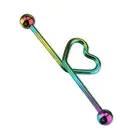 Heart Heart Surgical Steel Heart Shaped Industrial Piercing Barbell
