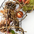 Decoration Festival Harvest Pine Cone Rattan Wire Home Wholesale Artificial Pumpkins Decoration Autumn Wreath