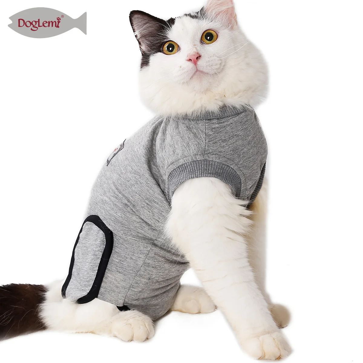 Glorisun Cat Recovery Suit Cat Breathable E-Collar Alternative After Surgery Wear Anti Licking Wounds 