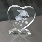Wedding Crystals For Engraving Personalized Wedding Gift Crystal Cube With LED Light Base Glass Rose For Engraved Image