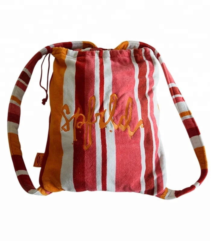 beach towel drawstring bag