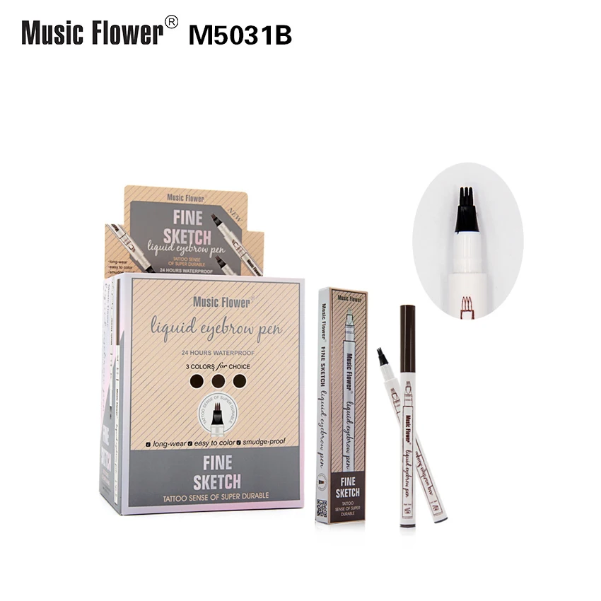 Music Flower New Waterproof Fork Tip Eye Browtattoo Pen Eyebrow  Microblading Pencil With Liquid - Buy Eyebrow Tattoo Pen,Tattoo Liquid Eyebrow  Pen,Eyebrow Pencil Tattoo Product on 