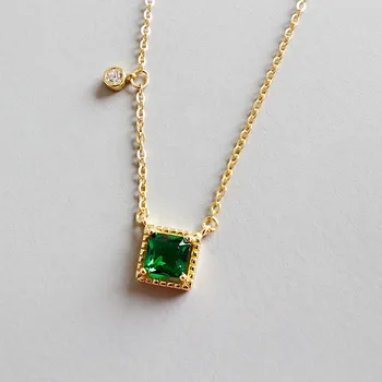 wholesale manufacturer vintage antique minimalist gemstone custom women trendy real 925 sterling silver jewelry necklace