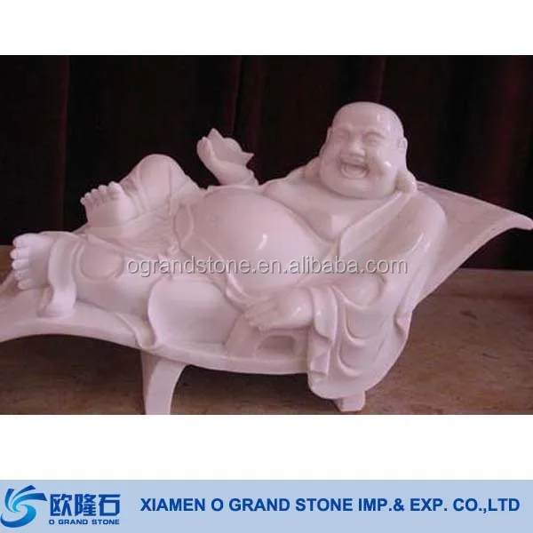 White Jade Marble Buddha Large Laughing Budda Garden Statues Buy