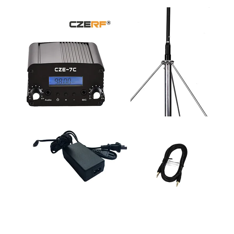 CZE-7C 1W/7W Stereo FM Transmitter Frequency Sender Radio Broadcast 76-108MHz 