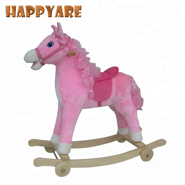 plush rocking horse with wheels