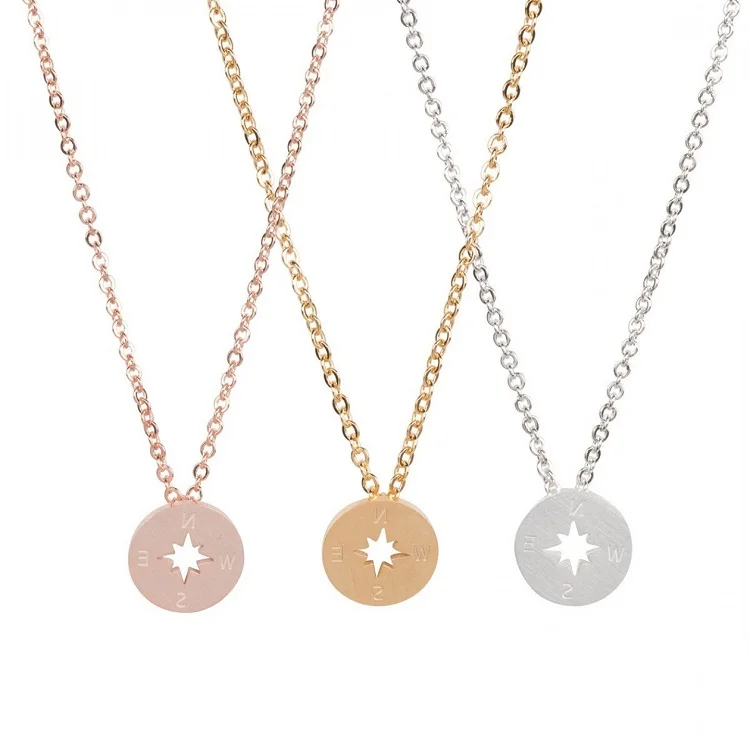 Rose Gold Plated Minimalist Compass 