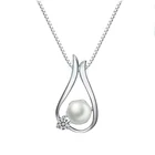 Sterling Silver Silver Wholesale Women Jewelry Fashion Sterling Silver Pearl Pendant Necklace