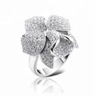 Stone Ring Rings Stone 925 Silver Rings Vivid Orchid Flower Multi Cz Value 925 Silver Stone Finger Ring