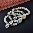 Gemstone Bead Beads Gemstone Bracelet Yoga Natural Crystal Stone Stretch Gemstone Mala Bead Bracelet