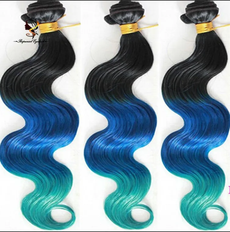 Qdrapunzelhair New Arrival 3 Tone Color Ombre Hair Black/blue/green  Peruvian Hair Ombre Virgin Hair - Buy 3 Tone Color Ombre Hair,Peruvian Hair,Virgin  Hair Product on 