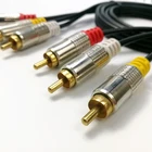 3 Audio Video Cable Metal Shell Plug 3 Rca-3 Rca Male Interconnect Audio Video Cable