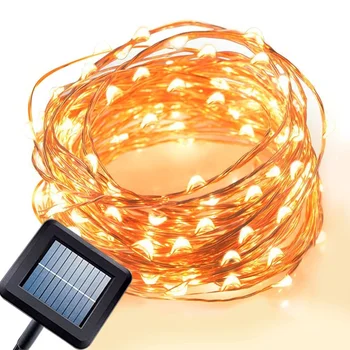 100LED waterproof copper wire string lights Decorative holiday Christmas Wedding 10M Solar led string light