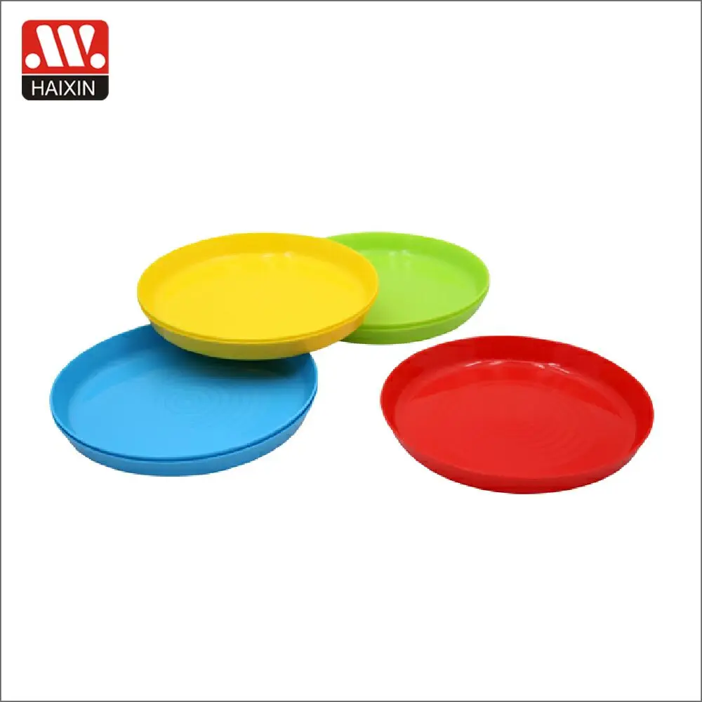 Haixing coloured Plastic Dinner Plates PP round dishes plates dinnerware set tableware restaurant plastic plates